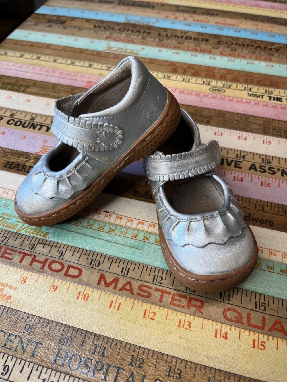 Livia And Luca Girls Size‎ 6 Champagne Ruche Classic Mary Janes Play Condition